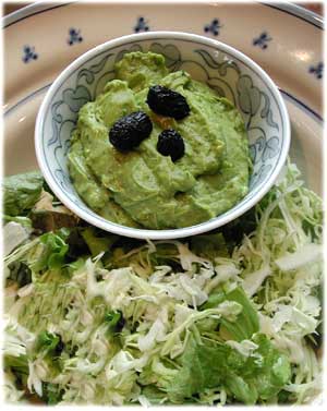 Guacamole and Salad Greens