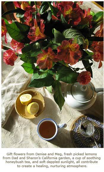 Still life with Flowers and Tea