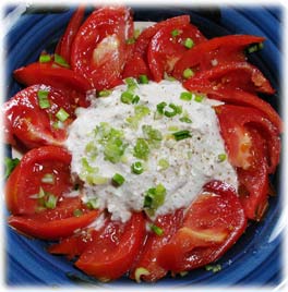 Tomatoes with Seed Cheese